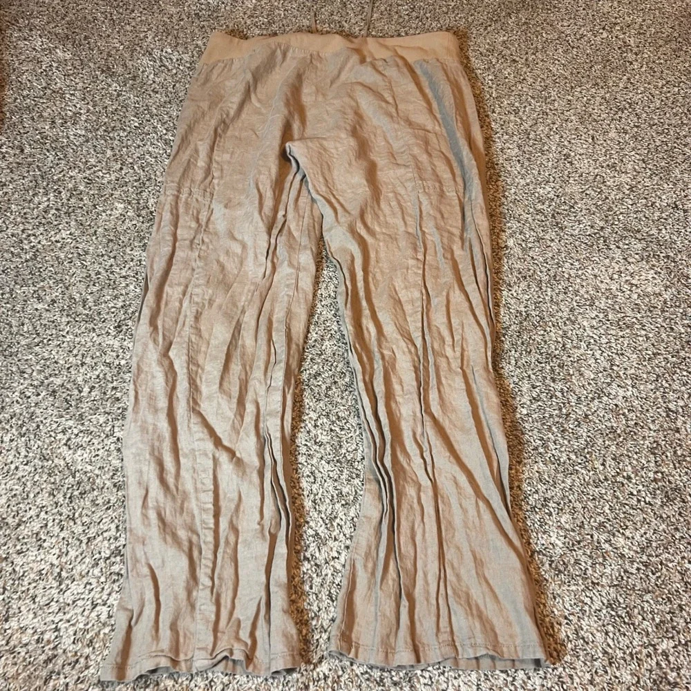 Eileen Fisher‎ Linen Blend Lounge Pants Drawstring Waist Relaxed Fit Women's